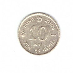 Moneda Hong Kong 10 cents/centi 1982, stare foarte buna, curata