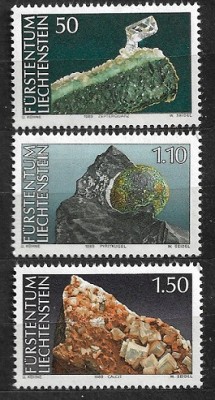 B0833 - Lichtenstein 1989 - Minerale 3v. neuzat,perfecta stare foto