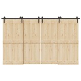 Cumpara ieftin Set feronerie pentru uși glisante, negru, 366 cm, oțel