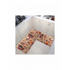 Set covorase bucatarie cu model cu linguri cu mirodenii