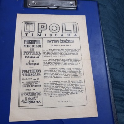 Program Poli Timisoara - Jiul foto