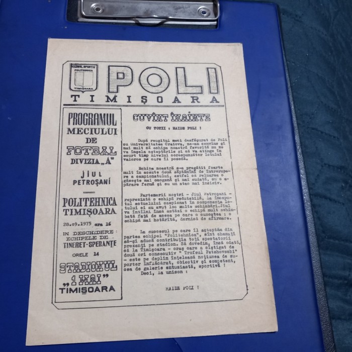 Program Poli Timisoara - Jiul