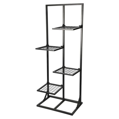 ProGarden Suport pentru flori cu 4 rafturi, negru, 40x27x102 cm foto