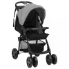 Gossi carucior pentru copii 2-in-1, gri deschis si negru, otel