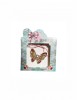 Martisor tip brosa cu model fluturas cu perla alba pentru 1 si 8 martie