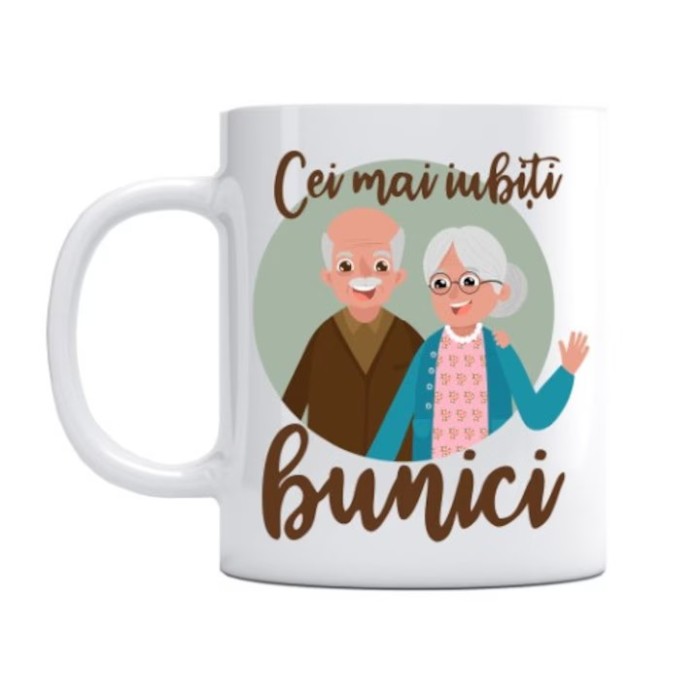 Cana alba personalizata pentru bunici, INOVATIX&reg;. 330ml