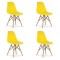 Set 4 scaune stil scandinav, Artool, Osaka, PP, lemn, galben, 46x54x81 cm GartenVIP DiyLine