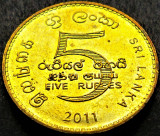 Cumpara ieftin Moneda exotica 5 RUPII - SRI LANKA, anul 2011 *cod 138 B = UNC, Asia