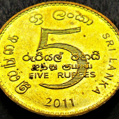 Moneda exotica 5 RUPII - SRI LANKA, anul 2011 *cod 138 B = UNC