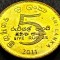 Moneda exotica 5 RUPII - SRI LANKA, anul 2011 *cod 138 B = UNC