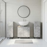 Cumpara ieftin Set de cabinet pentru baie cu 3 piese ZWOLLE 3 buc. Gri Beton