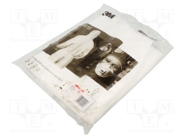 Combinezon de protecție 3M Dimensiune XL Alb 4515 cu Hotă