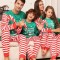 SET 3 Pijamale de Craciun, Family, Verde cu Rosu si Alb, Motive de Sarbatoare