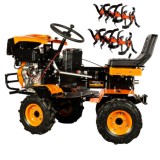 Mini tractor Detoolz, 17cp, 530cc, motor pe motorina 4T, 4X4, 4 viteze, pornire electrica, 2 cutii de viteze