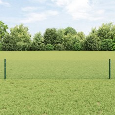 Posturi pentru Gard vidaXL 11 buc U-Channel Verde 40 cm Oțel, Gard Hexagonal vidaXL Verde 0,4x100 m Oțel