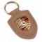 Breloc Premium piele compatibil Porsche maro deschis
