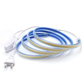Banda LED COB pcning 2M 230V alb rece 6000K IP67 impermeabila, set complet cu sursa si conector