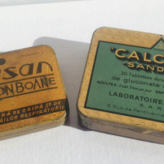 SET DOUA CUTII METALICE INTERBELICE PENTRU MEDICAMENTE, VINTAGE, COLECTIONARI