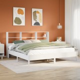Cumpara ieftin Pat cu bibliotecă fără saltea, 180x200 cm, lemn masiv de pin