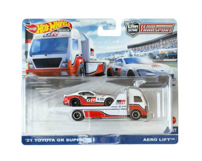 HW Macheta Set Toyota GR Supra + Aero Lift #37, 1:64 Hot Wheels Premium foto