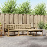 vidaXL Set de canapele de exterior cu pernă 4 pcs Alb și Bej 3388571