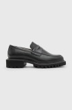 AllSaints mocasini de piele Lola Loafer femei, culoarea negru, cu platforma, W102FB