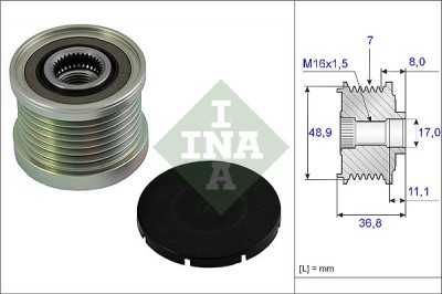 INA 535 0081 10 Sistem roata libera, generator foto
