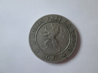 Belgia 20 Centimes 1861 foto