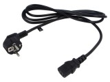 Cablu 3x0,75mm&sup2; CEE 7/7 ştecăr unghi, IEC C13 mamă - POS