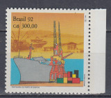 BRAZILIA 1992 CENTENARUL PORTULUI SANTOS MNH, Nestampilat