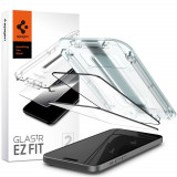 Cumpara ieftin Folie pentru iPhone 15 (set 2), Spigen Glas.tR EZ FIT, Black