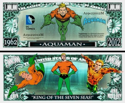 !!! SUA = FANTASY NOTE = AQUAMAN - 2012 - UNC / SERIA SUPEREROI foto