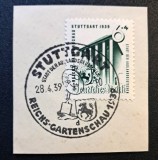 Germania (Deutsches Reich 1939) "Reichs-Gartenschau Stuttgart 1939" ( 6+4Pf Verde, Ștampilă Specială Stuttgart) CLK1