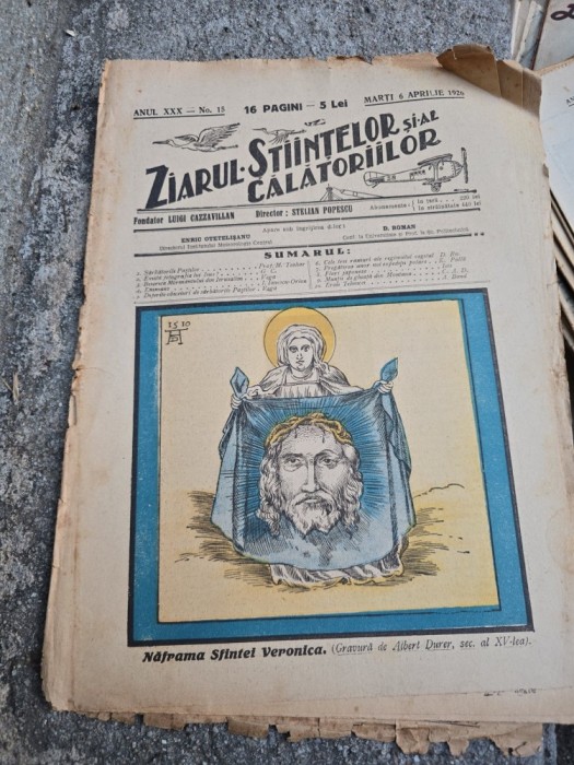 Ziarul Ştiinţelor şi al Călătorilor nr.15/1926 - Luigi Cazzavillian, Stelian Popescu