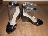 Sandale negre piele platforma Nine West (36 EU)