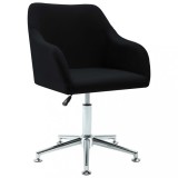 Scaun de sufragerie pivotant, negru, material textil