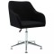 Scaun de birou pivotant, negru, material textil