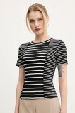 Desigual tricou SANDRINE femei, culoarea negru, 25SWTKAK