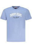 Tommy Jeans Tricou Varsity barbati, cu imprimeu, Regular fit, Albastru deschis, S, 2XL, L, M, XL, Tommy Hilfiger