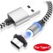 Cablu Micro USB LED, Magnetic de &icirc;ncărcare rapidă Type-C