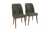 Set scaune 2 piese, Nmobb&nbsp;, Dallas 565, Metal, Nuc / Verde &icirc;nchis