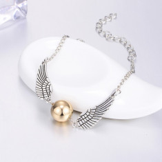 Bratara Harry Potter - Golden Snitch Angel Wing - Deathly Hallows foto