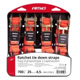 Chinga de transport cu tensionator - set complet 700 kg 25 mm 4,5 m 4 buc BELT-03 AMIO-02496