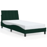 Cumpara ieftin Cadru de pat fara saltea, Hanko, verde inchis, 90x190 cm, catifea