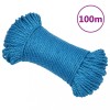 VidaXL Fr&acirc;nghie de lucru, albastru, 3 mm, 100 m, polipropilenă