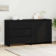 vidaXL Bufet cu sertar 2 pcs Negru 70 x 41 x 75 cm Lemn compozit 3332523