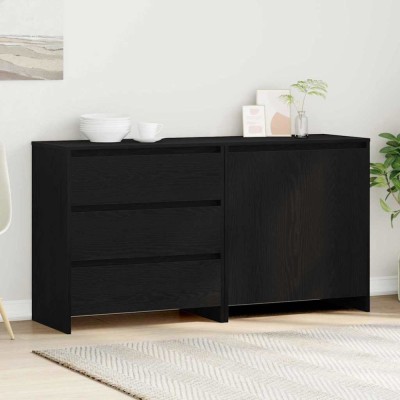 vidaXL Bufet cu sertar 2 pcs Negru 70 x 41 x 75 cm Lemn compozit 3332523 foto