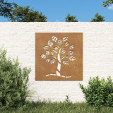 vidaXL Decor perete de grădină 55x55 cm design copac oțel Corten