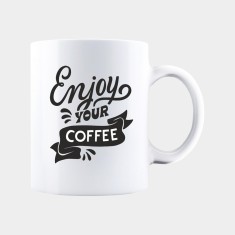 Cana alba personalizata ENJOY THE COFFEE, INOVATIX&reg;. 330ml