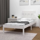 Cumpara ieftin Cadru de pat, alb, 90x200 cm, lemn masiv